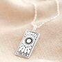 Tarot Card Pendant Necklace In Silver Plating, thumbnail 4 of 12