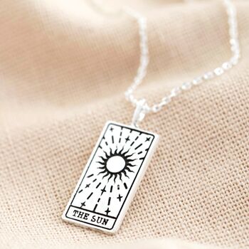 Tarot Card Pendant Necklace In Silver Plating, 4 of 12