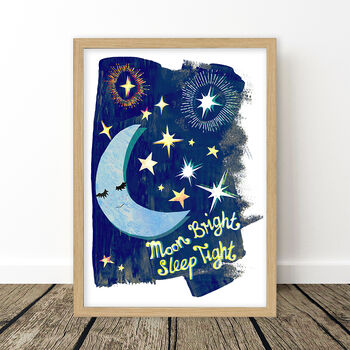 Moon And Stars Kids Print, 5 of 8