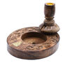 Sm Mango Wood Backflow Burner Brass Buddha, thumbnail 1 of 7