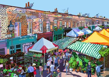 Columbia Road Flower Market Skyline, London Art Print, 2 of 2