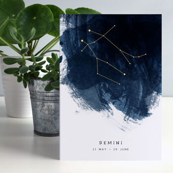 Gemini Constellation Zodiac Star Sign Birthday Card, 4 of 5