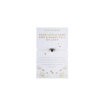 Just Paws Heart Paw Print Charm Bracelet On Gift Card | Jewellery | Fashion Accessory, 2 of 3