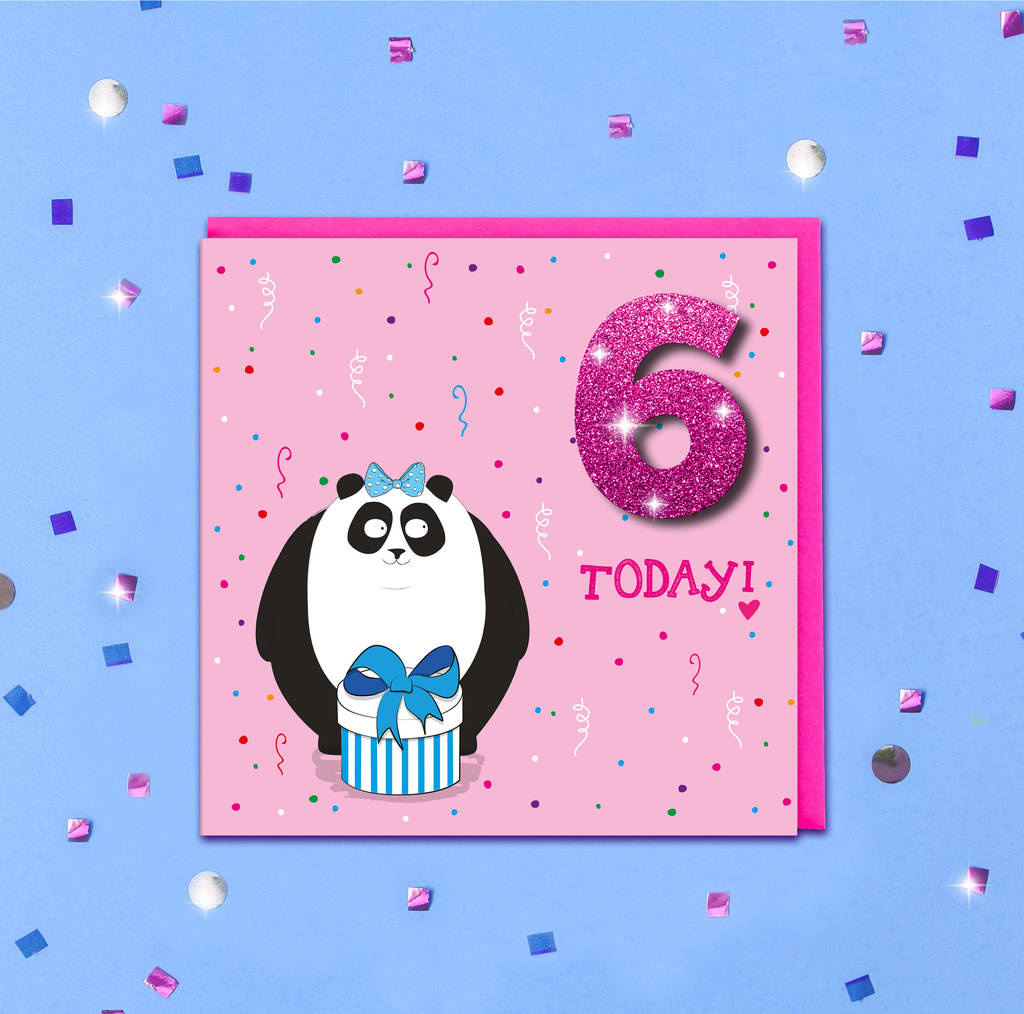 Personalised Kids Birthday Card Personalised Panda Birthday Card