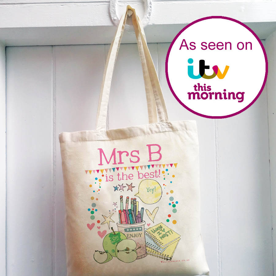 personalised best teacher bag by alice palace | notonthehighstreet.com