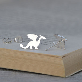 Dragon Earring Studs In Sterling Silver, 2 of 4