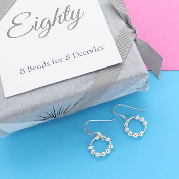 80th Birthday Bead Earrings, 3 of 3