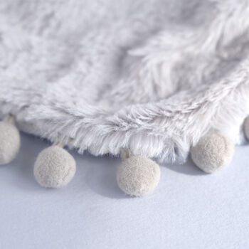Personalised Grey Faux Fur Baby Blanket, 2 of 7