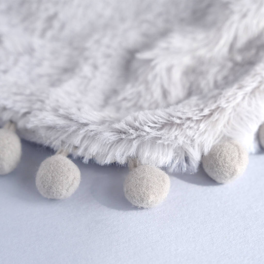 Personalised Grey Faux Fur Baby Blanket By KEEDD | notonthehighstreet.com