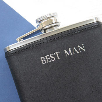 Personalised 6oz Leather Hip Flask, 4 of 7