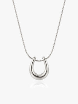 Gold Or Silver Women’s Chunky Horseshoe Pendant Necklace, Minimalist Jewellery, 5 of 5