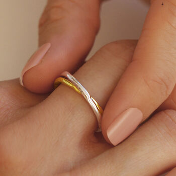 Infinity Link Friendship Ring In Silver Or Gold Vermeil, 3 of 6