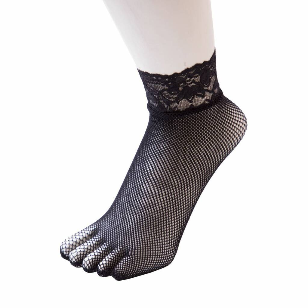 Legwear Fishnet Ankle Toe Socks By TOETOE