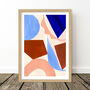 Blue And Brown Abstract Geometric Shapes Art Print, thumbnail 10 of 12