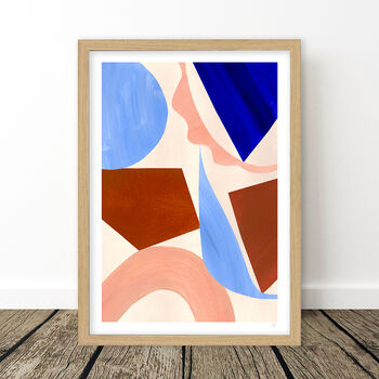 Blue And Brown Abstract Geometric Shapes Art Print, 10 of 12