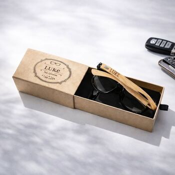 Personalised Engraved Wooden Sunglasses, 3 of 4