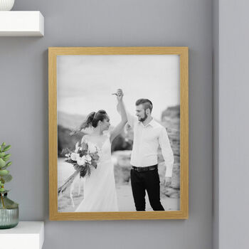 Personalised Photo Upload Oak Poster Frame, 2 of 4