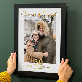 Personalised Anniversary Gold Foil Print, 4 of 8