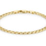 9ct Yellow Gold Six Sided Curb Chain Bracelet, thumbnail 2 of 4