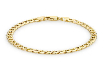 9ct Yellow Gold Six Sided Curb Chain Bracelet, 2 of 4