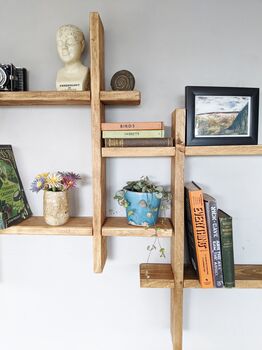 Reclaimed Wooden Wall Mounted Display Shelf, 7 of 7