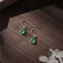 Genuine Green Onyx Droplet Drop Hook Earrings, thumbnail 2 of 9