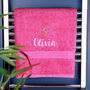 Personalised Flamingo Children's Bath Towel, thumbnail 1 of 11