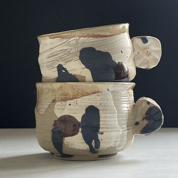 Ceramic Splatter Coffee Cups: Espresso Lovers' Gift In Hand Painted Splash Designs, 6 of 7