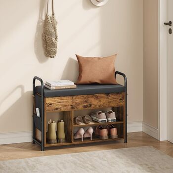 Shoe Storage Bench With Inner Compartment And Handles, 2 of 10