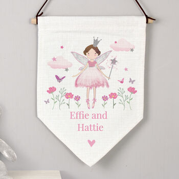 Personalised Fairy Princess Wall Art Banner For Girl, 2 of 3
