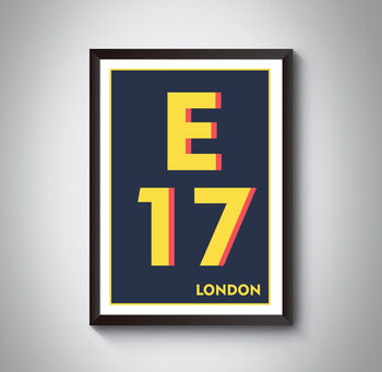 E17 Walthamstow, Leyton London Postcode Art Print, 7 of 9