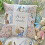 Beatrix Potter Patchwork Floral Name Cushion, thumbnail 8 of 8