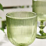 Palermo Set Of Four Green Ribbed Wine Glasses, thumbnail 4 of 5