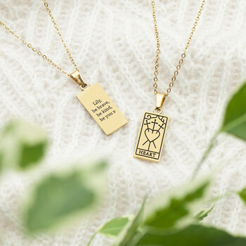 Personalised Three Of Swords Heart Tarot Card Necklace, 2 of 6