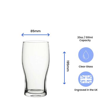 Personalised Custom Etched Pint Beer Glass, 2 of 5