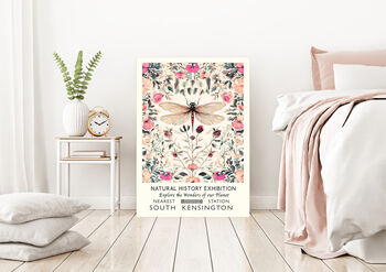 Natural History Pink Dragonfly Art Print, 3 of 4