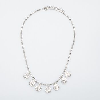 Silver Plated Hammered Disc Necklace, 2 of 5