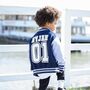 Kids Personalised Name And Number Varsity Jacket, thumbnail 9 of 11