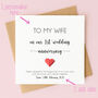 Personalised 1st Wedding Anniversary Card For Husband Or Wife, thumbnail 2 of 8
