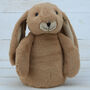 Brown Bunny Door Stop With Engraved Heart Keyring, thumbnail 4 of 6