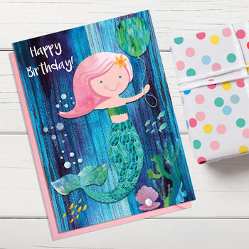 Cute Mermaid Birthday Card, 2 of 2