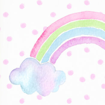 Personalised Girls Rainbow Nursery Bedroom Art Print, 3 of 3