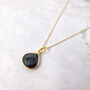 18ct Gold Plated Black Onyx Pendant Necklace, thumbnail 1 of 5