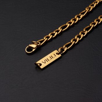 Gold Engravable 5mm Figaro Bracelet, 5 of 10