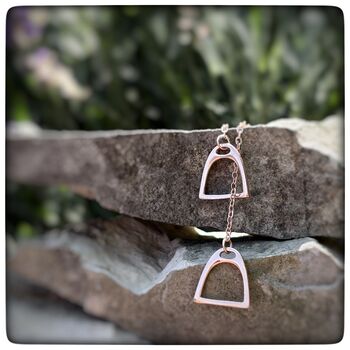 Personalised Stirrup Necklace, Silver, Gold Or Rose Gold, 6 of 12