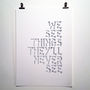 'We See Things' Oasis Lyrics Typography Print, thumbnail 2 of 7
