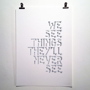 'We See Things' Oasis Lyrics Typography Print, 2 of 7