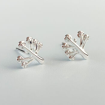 Sterling Silver Tree Stud Earrings, 2 of 6