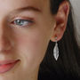 Rose Gold Vermeil Feather Drop Earrings, thumbnail 3 of 7