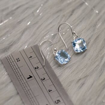 Blue Topaz Silver Dangle Earrings, 7 of 7